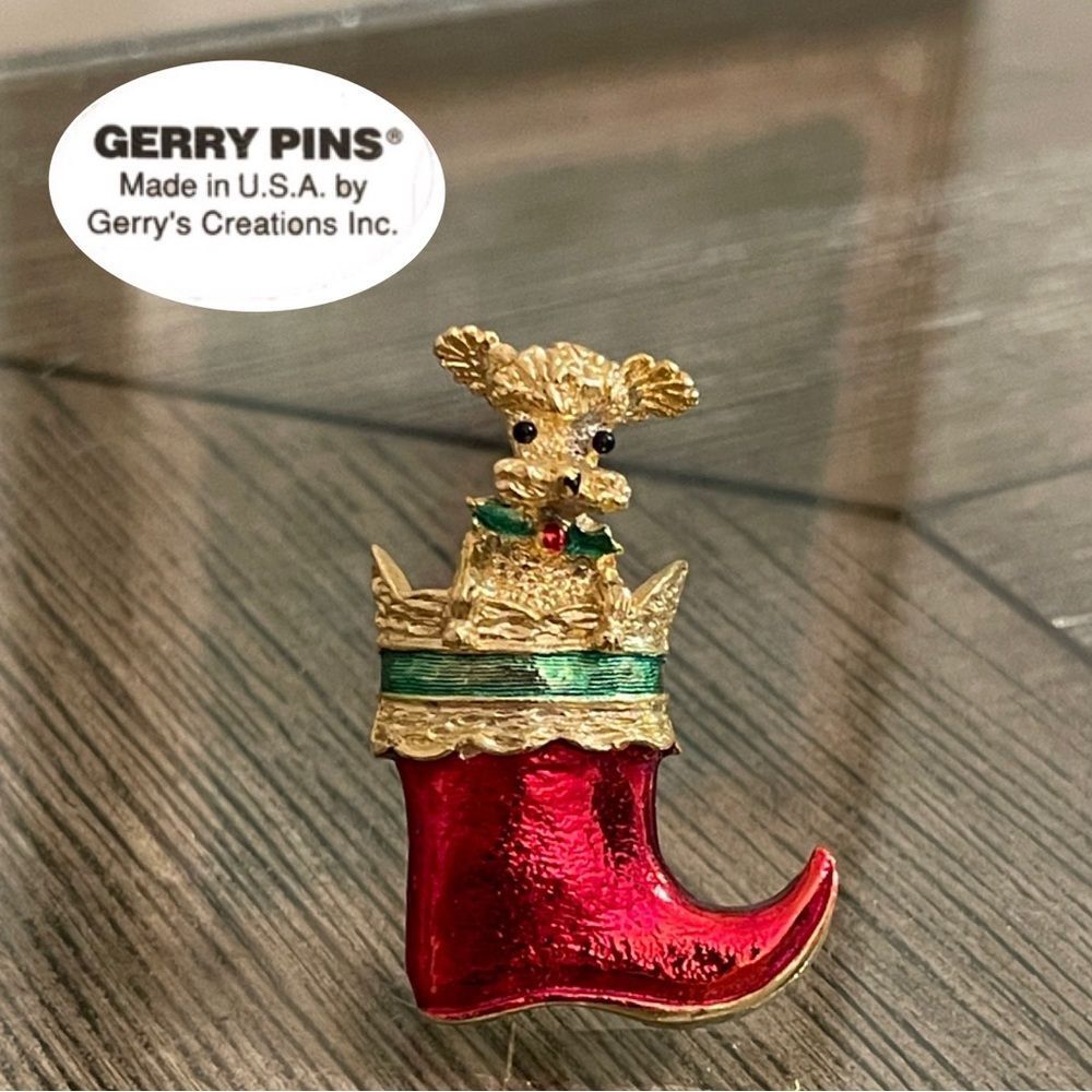 Vintage Gerry’s Christmas Stocking with. Poodle Dog